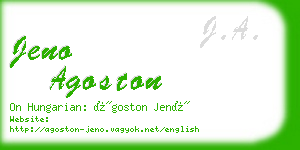 jeno agoston business card